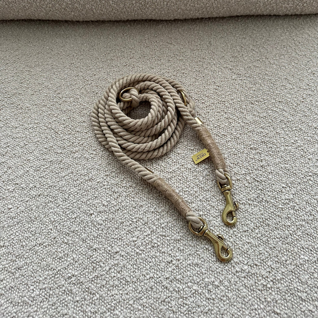 DREW'S DOGWEAR - BEIGE/ Guinzaglio regolabile e morbido per cani