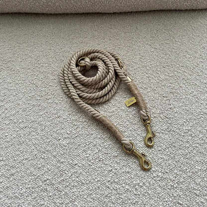 DREW'S DOGWEAR - BEIGE/ Verstellbare und weiche Hundeleine - OSSO BLU