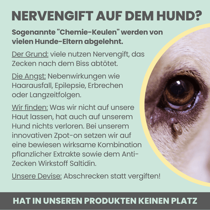 NOMS+ - Zpot-On für Hunde – Natürlicher Zeckenschutz gegen Zecken, Flöhe, Milben & Mücken - OSSO BLU