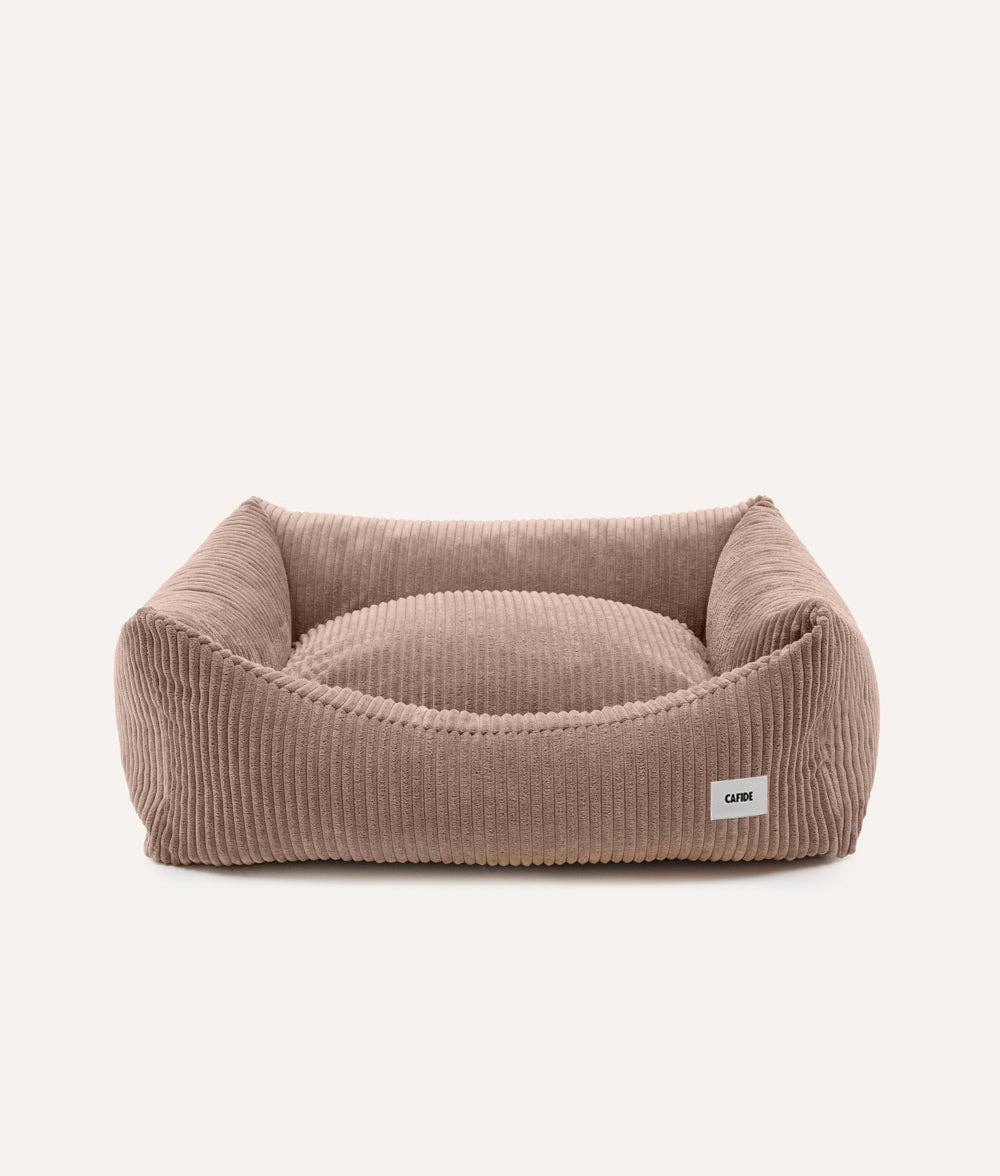 CAFIDE - Hundebett „Snozy“ – Cord Mokka-Beige