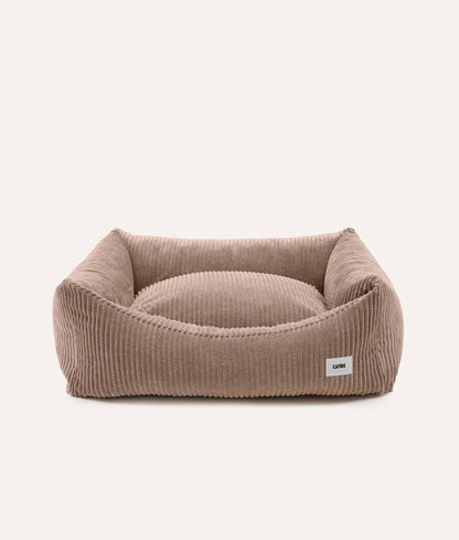 CAFIDE - Hundebett „Snozy“ – Cord Mokka-Beige