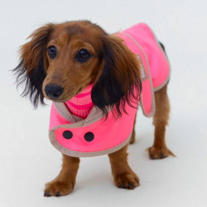 LUMIIES – Glow Raincoat Mini-Fit Hunderegenmantel Neonpink