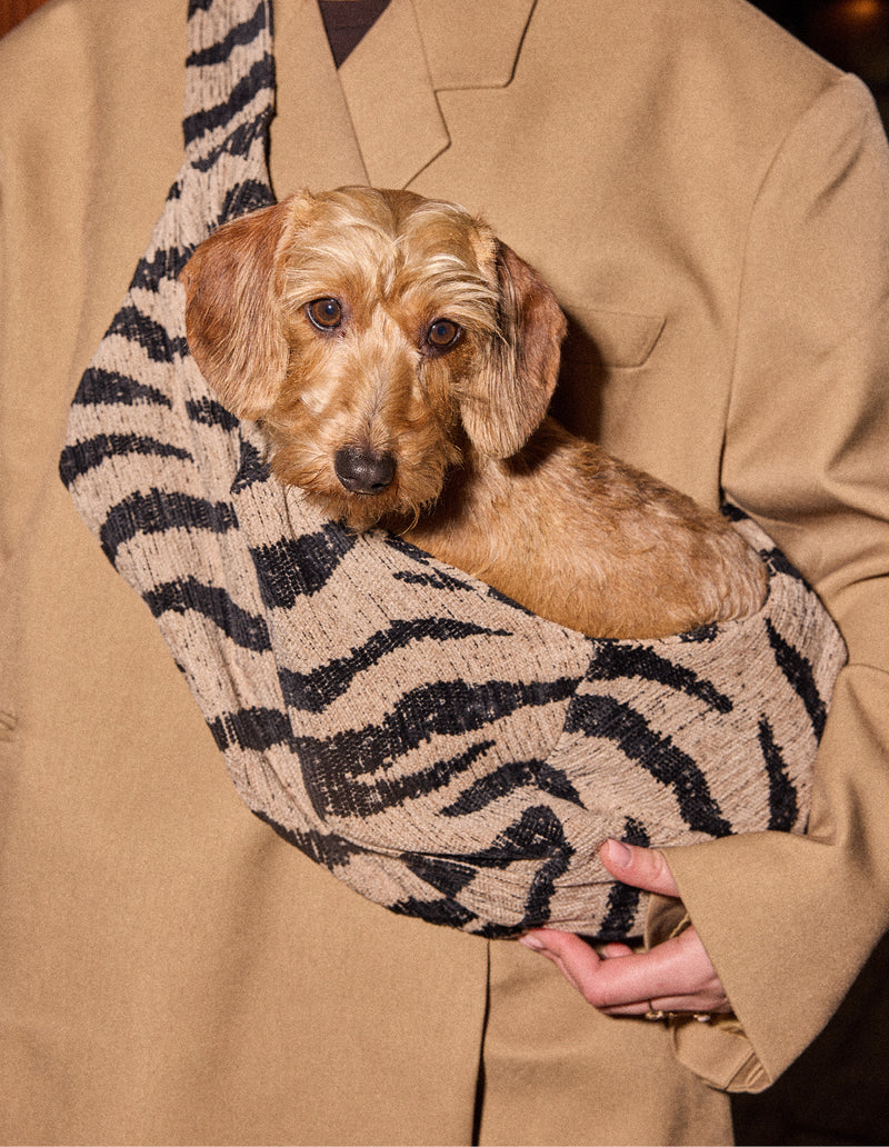 DOGGUO - Zebra Hundetragetasche - Beige/Black - OSSO BLU