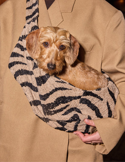 DOGGUO - Zebra Hundetragetasche - Beige/Black - OSSO BLU