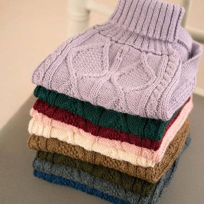 Alqo Wasi - Alqo Wasi Aran-Strick Alpaka-Hundepullover: XS / Lavender - OSSO BLU