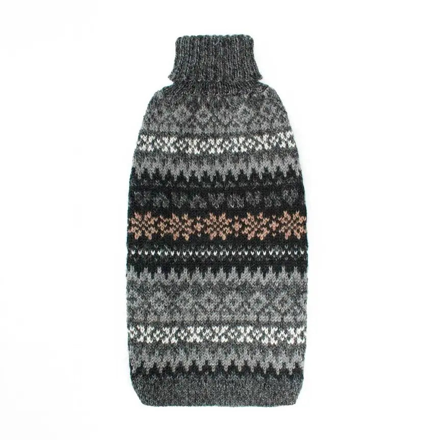 Alqo Wasi - Herbst-Medley Alpaka-Hundepullover: Charcoal / XS - OSSO BLU