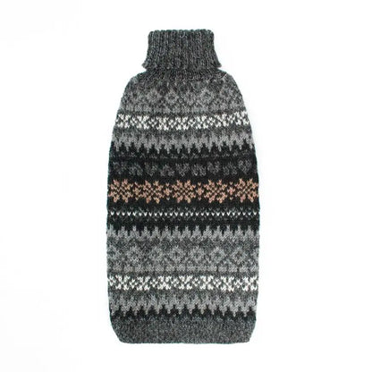 Alqo Wasi - Herbst-Medley Alpaka-Hundepullover: Charcoal / XS - OSSO BLU