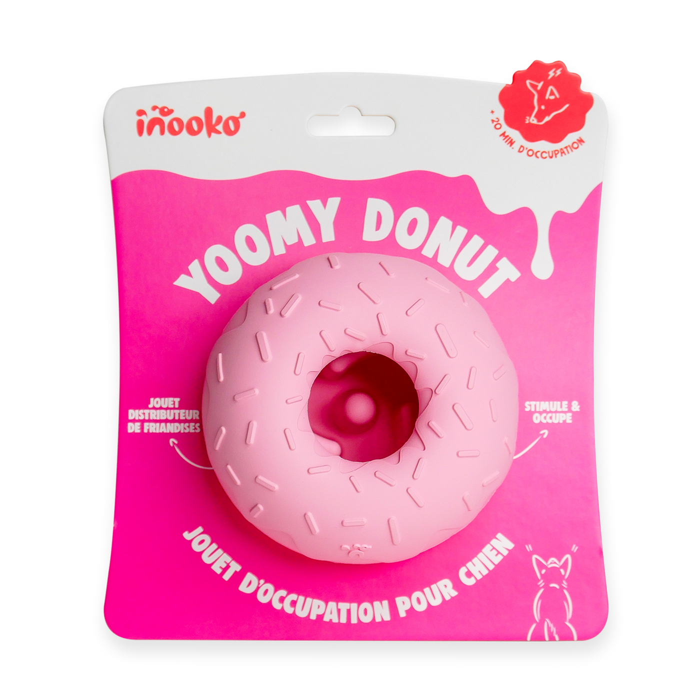 INOOKO – Tappetino da leccare e gioco di attività Yoomy Donut per cani – Rosa