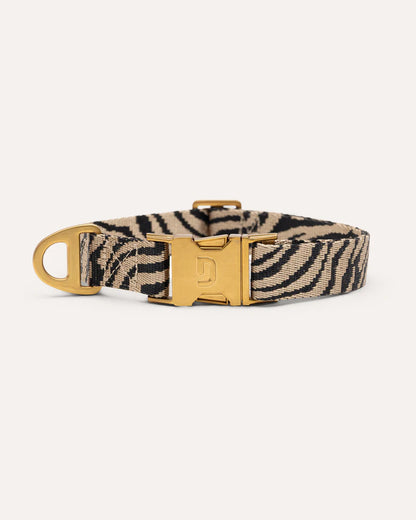 DOGGUO - Zebra Halsband – Beige/Black - OSSO BLU