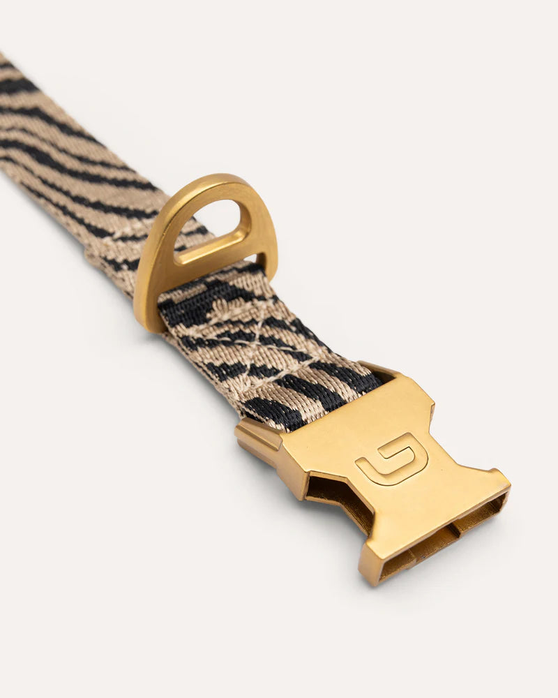 DOGGUO - Collare Zebra – Beige/Nero