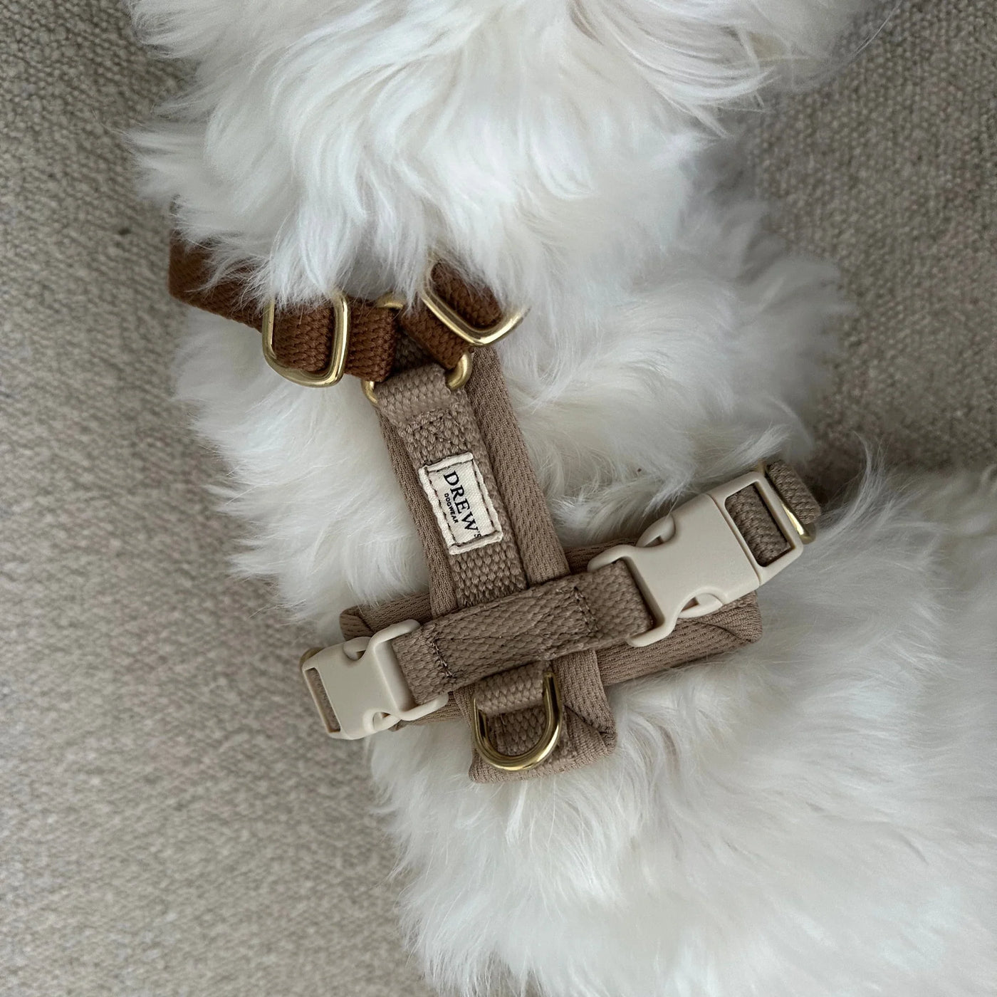 DREW'S DOGWEAR - Cortado PRO – Pettorina regolabile per cani (marrone/beige)