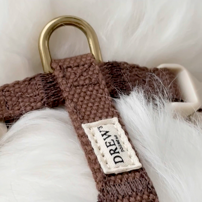 DREW'S DOGWEAR - Verstellbares Hundegeschirr Chocolate mit goldenen Details - OSSO BLU